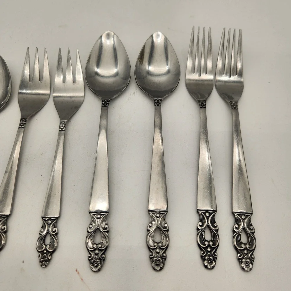 National Stainless Olof Flatware 2 - 5 Piece Place Settings Japan Vintage Disc